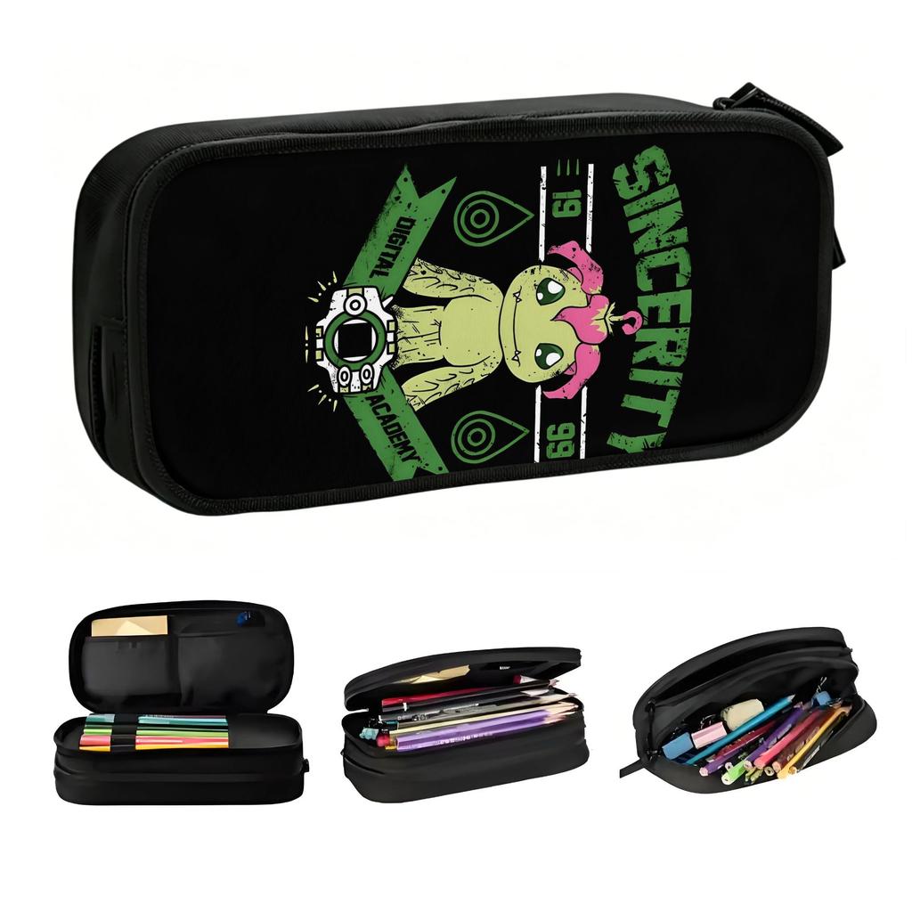 Anime Manga Digimon Japane Pencil Case for Boys Girls Large Storage Anime Manga Video Game Pen Box Bag School Accessories