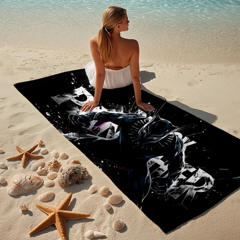 Black panther Beach Towel Microfiber Beach Towel Super Soft & Absorbent for Bath, Beach, Travel  Bath Time Accessory, Fan gifts