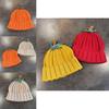Autumn Pumpkin Knit Cap With Flower Design For Casual Winter Wear Women