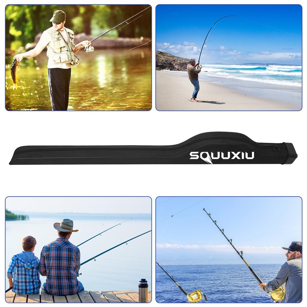 Large Tackle Bag Waterproof Fishing Rod Bag 1.3m 1.5m Fishing Pole Protective Pouch Hard Shell