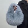 Luxury Soft Plush Half Moon Bag Faux Fur Fluffy Lady Handbags Female Winter Purse Party Clutch Bag Casual Tote Bag