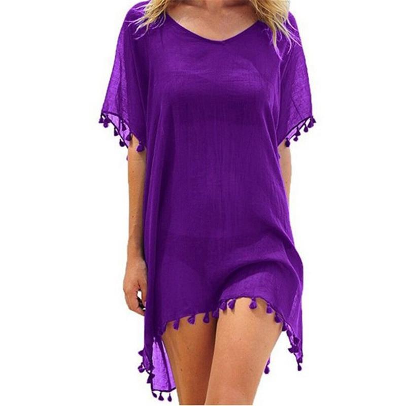 Cover Up Dress Swimsuit Bikini Beach Wear Women's Tassel Bathing Suit Beach Sun Protection Clothing