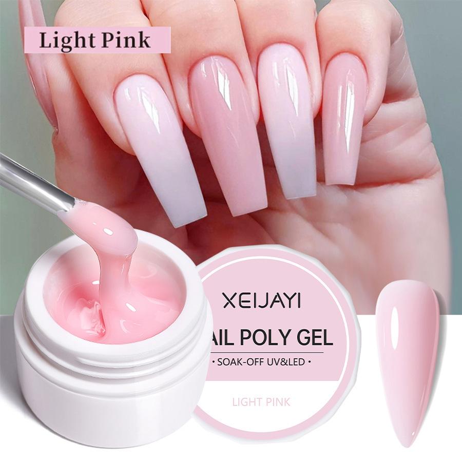 UV/LED Gel na prodlužování nehtů Křišťálový fototerapeutický gel Modelovací Rychle vytvrzující Pevný gel DIY Salon Nástroj pro nail art