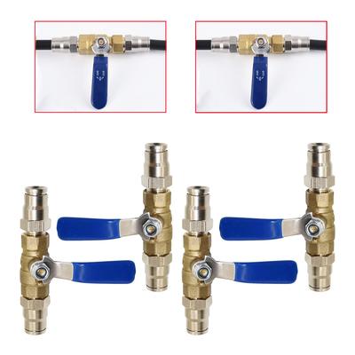 3/8 "(9.52mm) Rohr-Schnellsteck-Kugelhahn-Schalter Hochdruck-Sprühanschluss Gartenbefeuchtung Vernebelungs-Verbindungsstücke 1 Satz