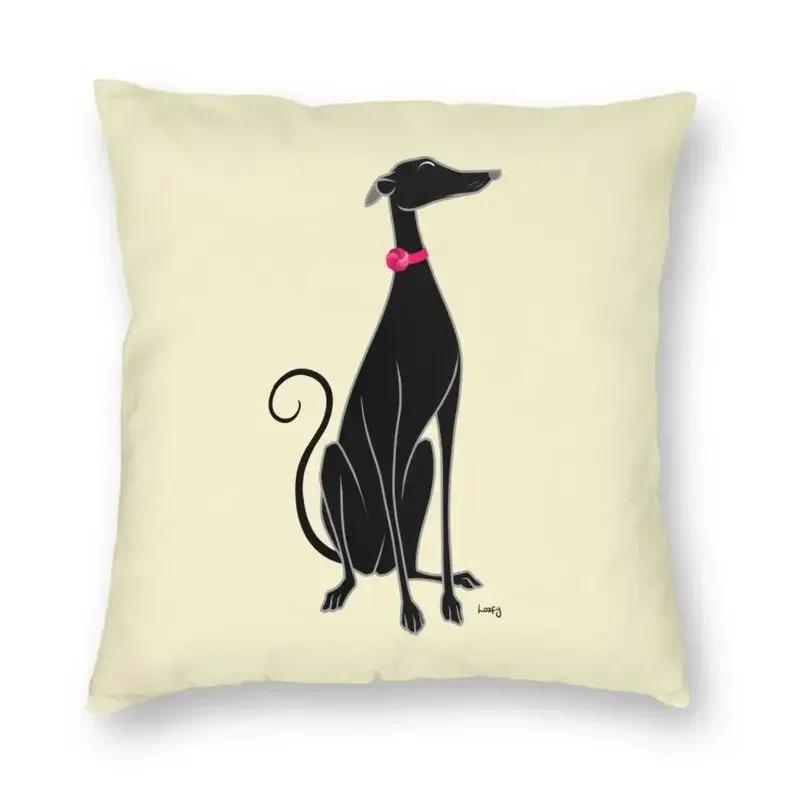 Greyhounds With Gold Collars Pillow Case Home Decorative Sihthound Dog Nordic Cushion Cover Velvet Pillowcase For Sofa