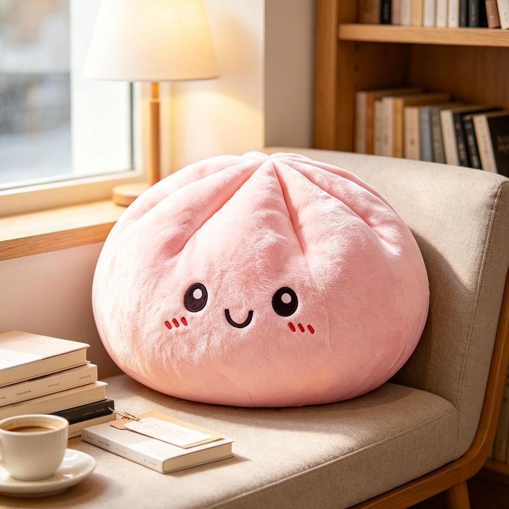 Giant Dumpling Big Stress Ball Plush Squeeze Dumpling Cushion Stuffed Bun Pillow  Kids&Adults Gift