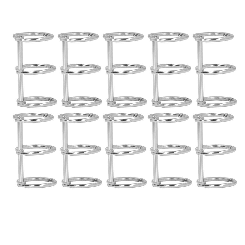 10 Stück 3 Ring Metall Loseblattbinder Edelstahl Buchringe Fotoalbum Bindespiralen für