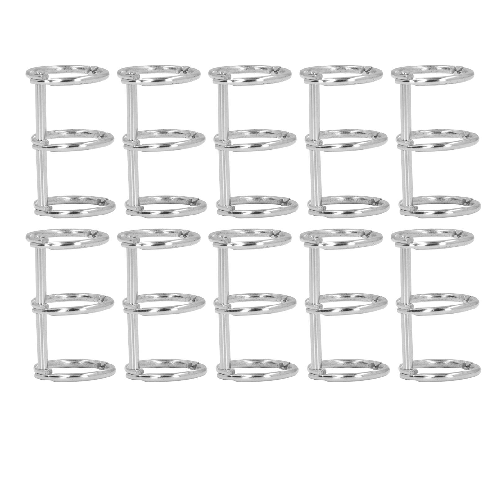 

10 шт. Металлические кольца на 3 кольца, разъемные переплеты, кольца для книг из нержавеющей стали, переплетные корешки для фотоальбома для