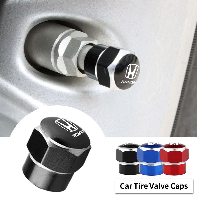 Car Wheel Tire Rim Valve Stem Caps Cover For Honda civic accord fit jazz pilot CRV odyssey passport city shuttle HRV Accessories aij256