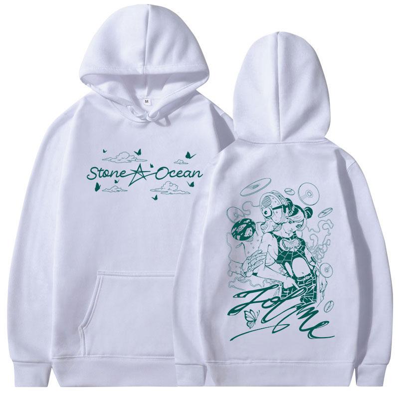 Anime Jojo Bizarre Adventure Mikiny Stone Ocean Kujo Jolyne Manga Mikiny Muži Ženy Ležérní Dlouhý Rukáv Fleecové Pulovry