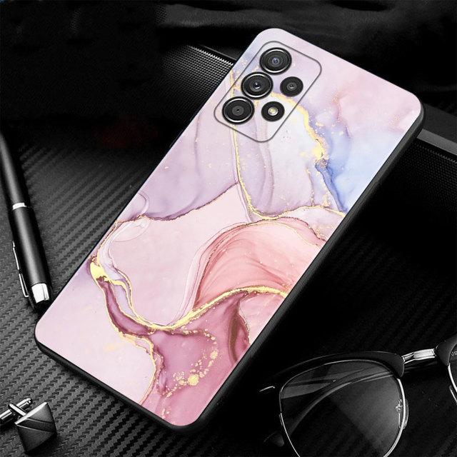 

Сумка для телефону Coque для Samsung Galaxy A71 A51 A02s A12 A72 A31 A32 4g A21s A52 A41 A53 A73 A33 A22 Pink Gold Marble Art Fashion For Samsung A72