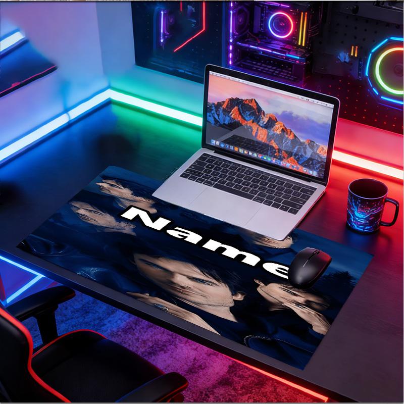 Custom Name Personalized Damon Salvatore Pattern Mousepad, Laptop PC Desk Mat, Decorative Desk Mat for Home Keyboard Pad Gift