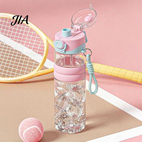 Spray Sports Water Bottle Bottle, 750ml Dual-Use Mist And Drink Cup with Safety Outdoor Fitness Drinking Lock, Leak-Proof Plastic for Travel