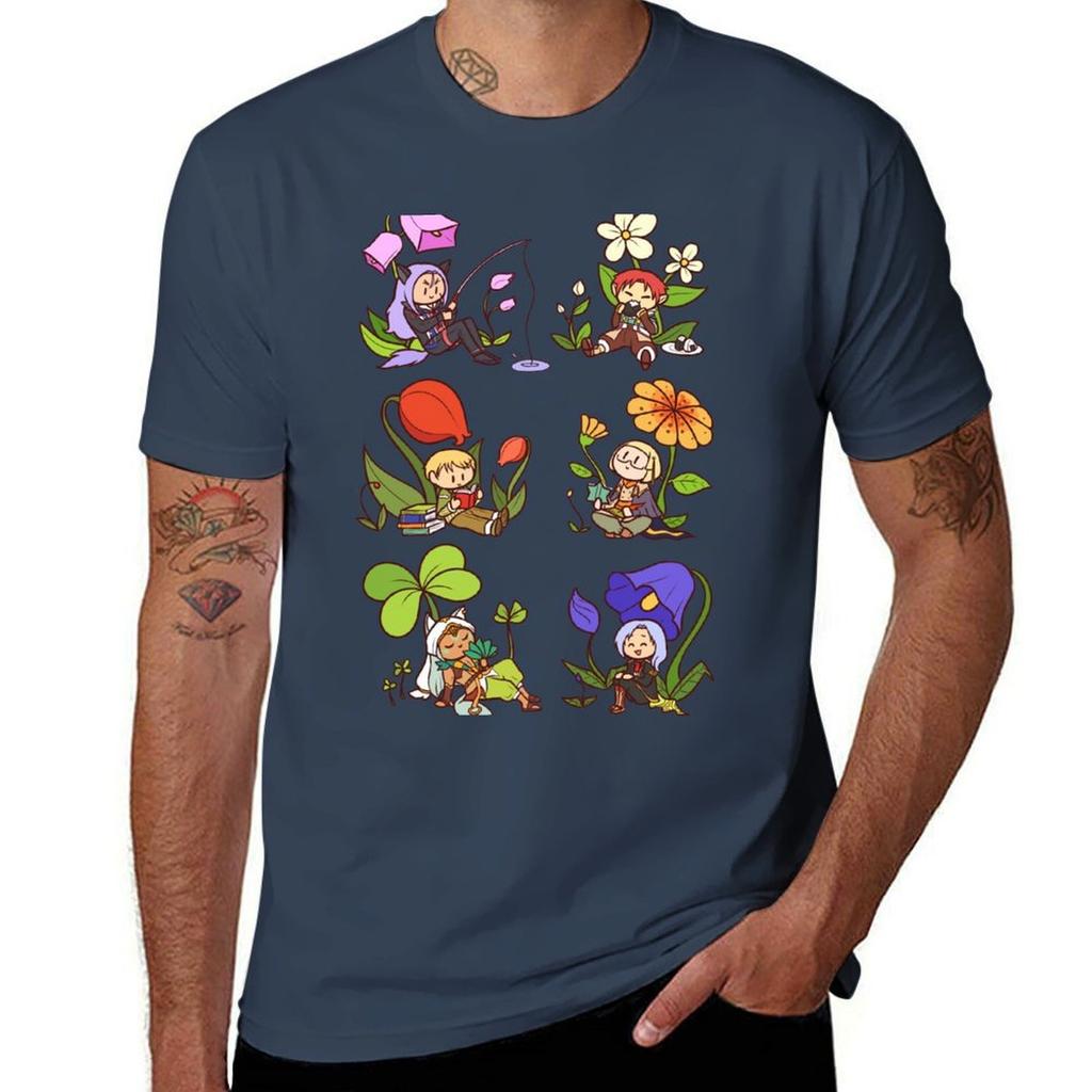 Rune Factory Flower Boys T-Shirt Baumwoll-T-Shirts hochwertiges T-Shirt Mann Designer-T-Shirt