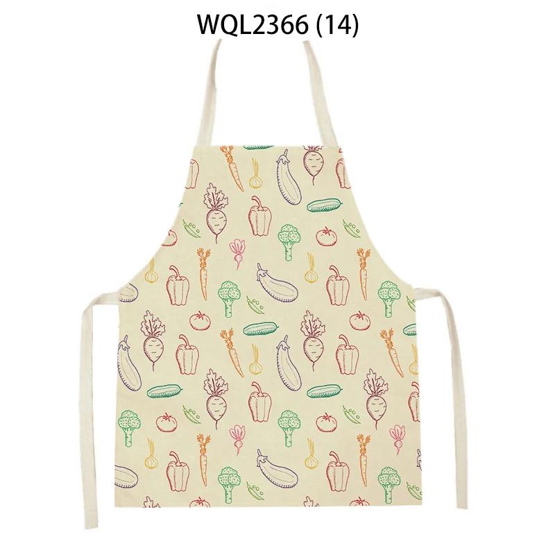 Vegetable Sleeveless Aprons Onion Carrot Printed Kitchen Apron Women Men Baking Waist Bib Home Cooking Brief Sleeveless Pinafore