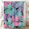Bathroom Decor Shower Curtain Waterproof Fabric With Leaf Print Modern Abstract Design For Home Decoration 180 X 180Cm Pink Blue