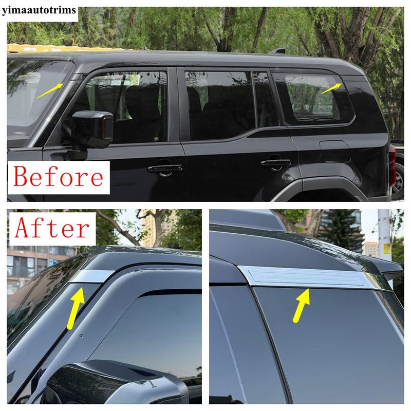 Auto A-Säule Fensterpfosten Panel Sequ Abdeckung Zierleiste ABS Chrom Zubehör für Toyota Land Cruiser Prado 250 LC250 2024 2025