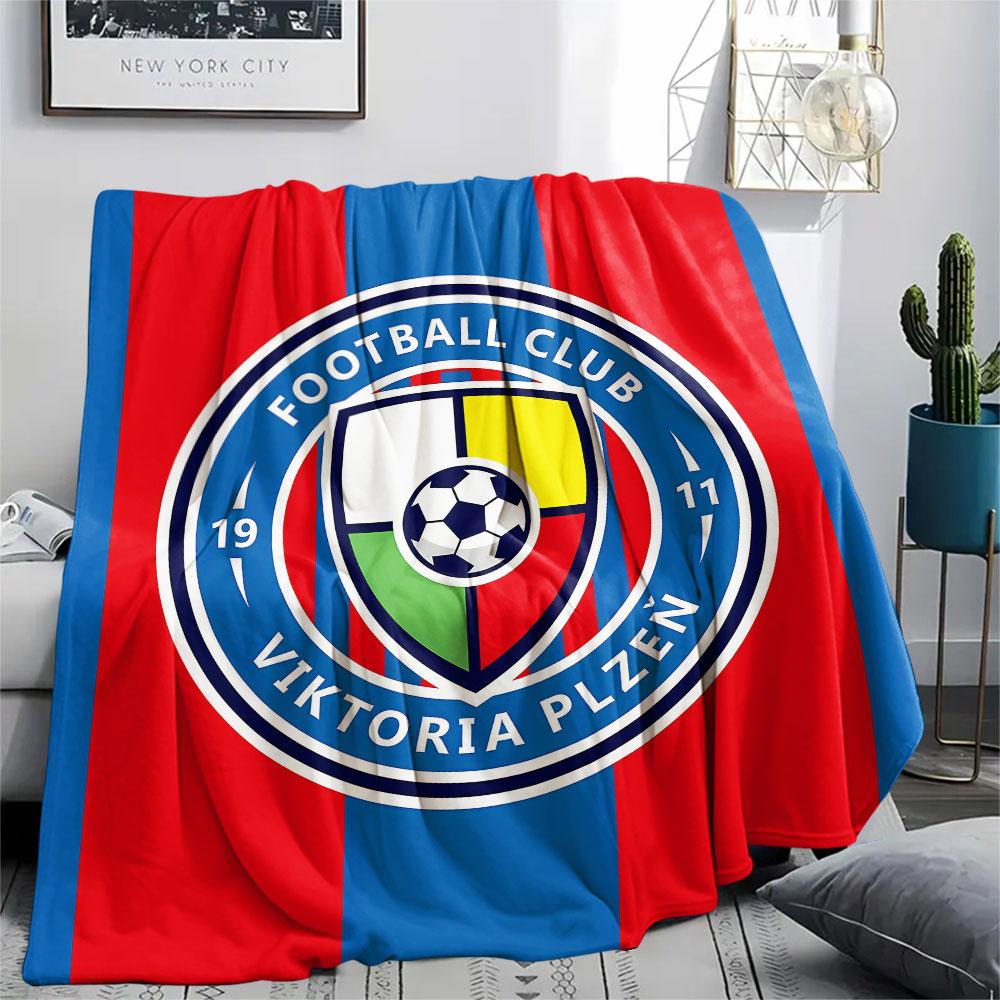1PC FC Viktoria Plzen Patterned Flannel Blanket Suitable For All Seasons for Home Decor Warmth and Comfort Gifts Holiday Present