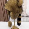 Winter Plush Lei Feng Hat with Raccoon Fur: Windproof, Cold-Proof Ear Protection & Cute Fox Ears