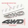 1Pcs 3D Chrome Black Metal Car Letters Logo 4WD Car Fender Side Rear Trunk Emblem Badge Sticker Decals Auto Accessories