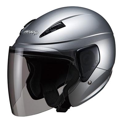 MARUSHIN Motorcycle Helmet Semi-Jet M-520 Silver Free Size Under 57-60 Cm