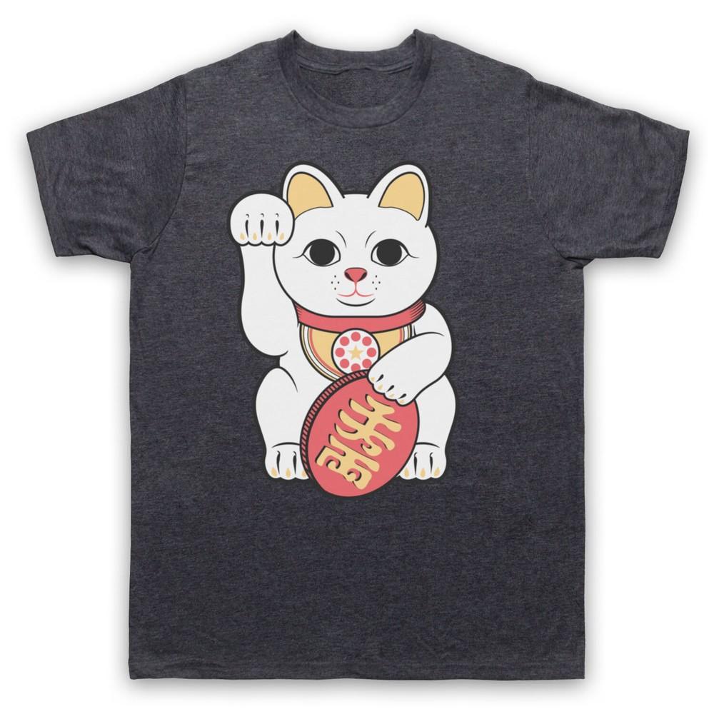 Манеки-неко Кот удачи Японская фигурка Керамический талисман Мужская и женская футболка XL
