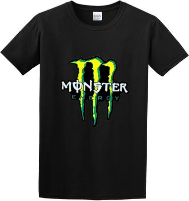 Koszulka Męska Czarna Z Logo Tipo Monster Dla Mężczyzn Okrągły Dekolt