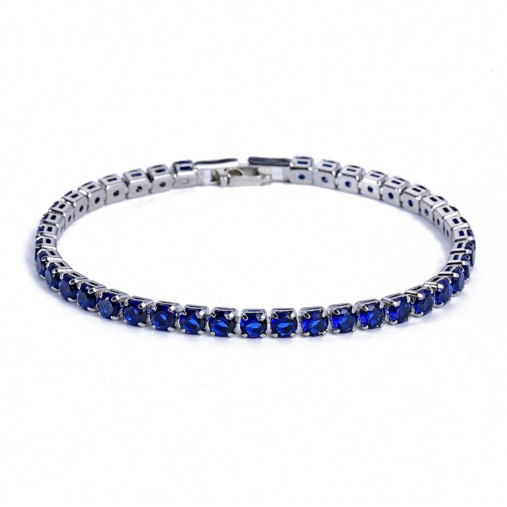 European & American Men's and Women's Hip-Hop Copper Zircon Tennis Bracelet 4.0