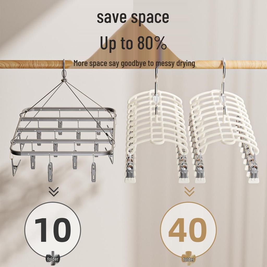 Cintre multi-clips pour nouveau-né: Idéal pour sécher les chaussettes, les bavoirs, les chapeaux et le rangement de la garde-robe