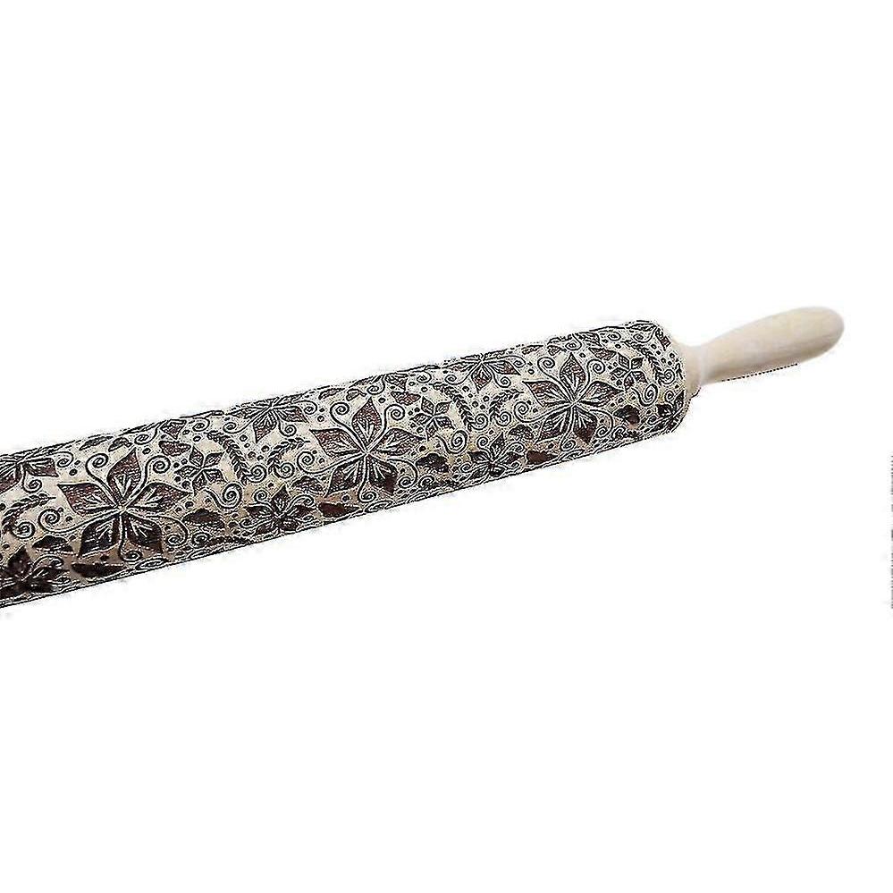 Embossed rolling pin - Carved rolling pin, suitable for baking, cute and lightweight.