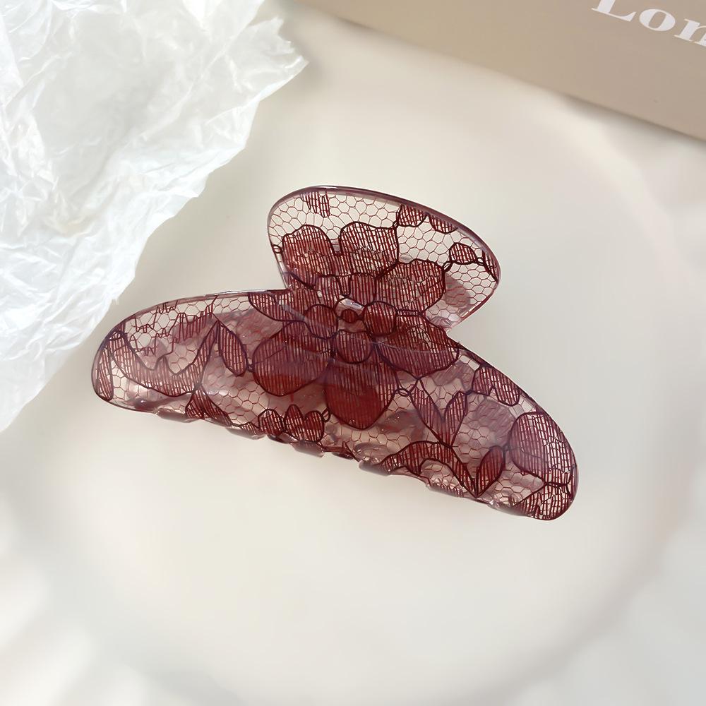 

Большая красная акриловая заколка для волос в виде модного акулы