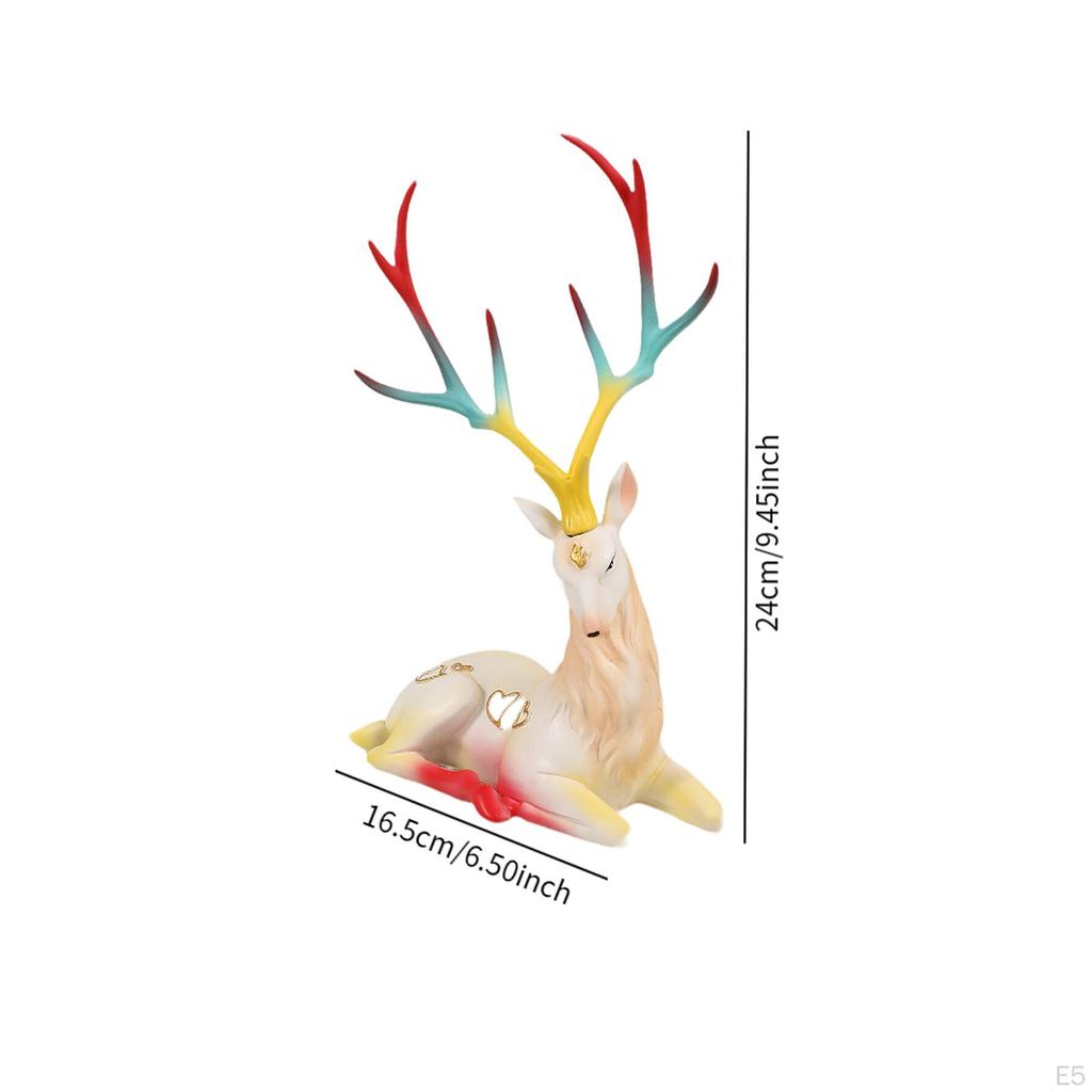 Creative Elk Sculpture Reindeer Figurine Tabletop Decor for Living Room Cabinet