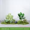 Luxury Faux Green Plant and Flower Decor - Indoor Moss and Grass Clusters for Elegant Landscaping.
