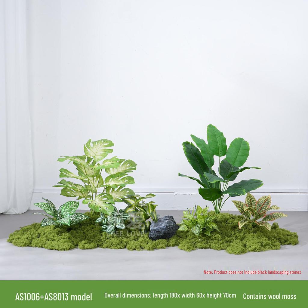 Luxury Faux Green Plant and Flower Decor - Indoor Moss and Grass Clusters for Elegant Landscaping.