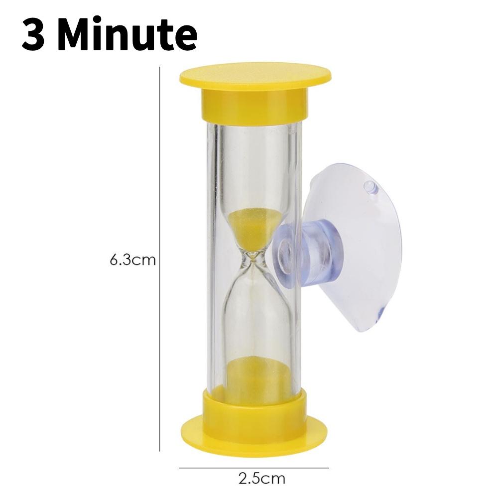 2/3 Minute Creative Hourglass Sandglass Sand Clock With Suction Cup Colorful Hourglasses Plastic for Tooth Brushing Timer Child