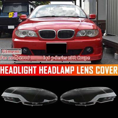 A03E-Car Headlight Lens For BMW E46 3 Series 2DR Coupe 2003-2006 Lampshade Glass Lampcover Caps Shell Lamp Case