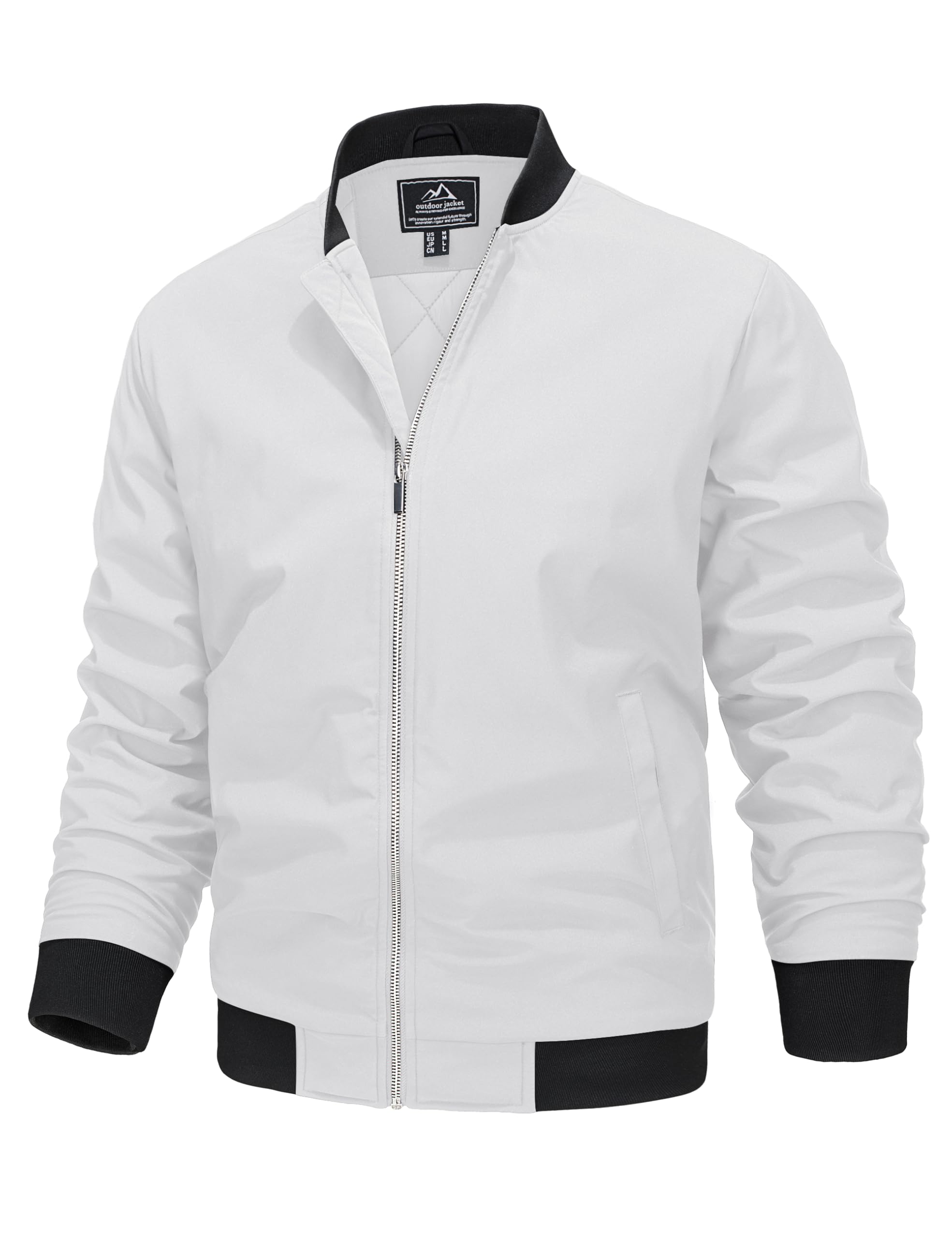 

KEFITEVD Зимняя Холодная Стадионная Куртка с Подкладкой, Размер M, Мужская, Толстая, Погодная, Куртка, Теплая, Водоотталкивающая, Рабочая Одежда, Для Улицы, Карманы, Блузон, белый