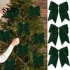 Retro Christmas Ornaments 2Pcs Tree Bow Decors, Velvet Fabric Holiday Wreath Hanging Ornament Decorations for Home, Festive Garland Wedding