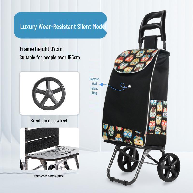 Leichter, faltbarer Einkaufswagen mit Griff