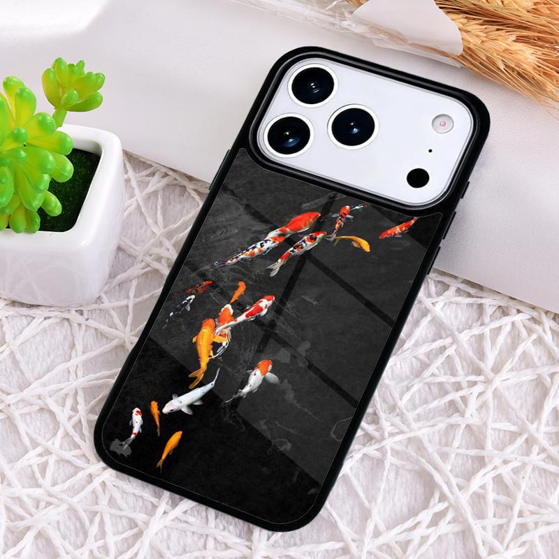 Japanese koi Fish Art Phone Case for iPhone 17 Air 16 15 11 12 14 13 Pro Max Shockproof Cover