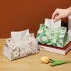 Oil Painting Style Flowers Tissue Box Creative Tabletop Napkin Box For Home Living Room