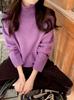 1011 autumn and winter women's thickened soft cashmere turtleneck long-sleeved pullover shoulder sleeve casual lazy sweater