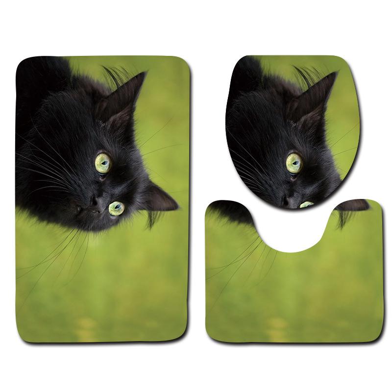 Toilet Three-Piece Floor Mat, Bathroom Three-Piece Carpet Doormat