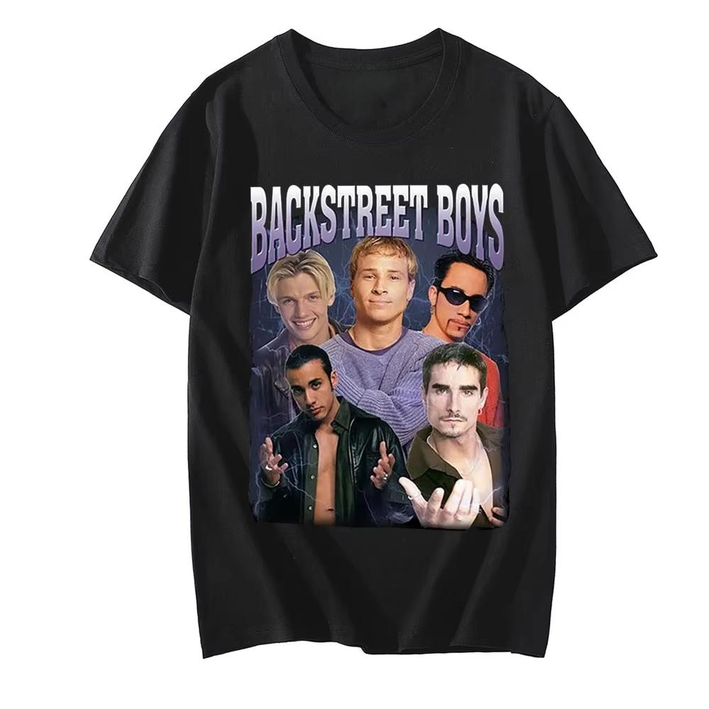 Vintage Backstreet Boys Portrait Graphic T Shirt Retro 90s Pop Band Hip Hop Streetwear Unisex Short Sleeve Nostalgic Concert Tee