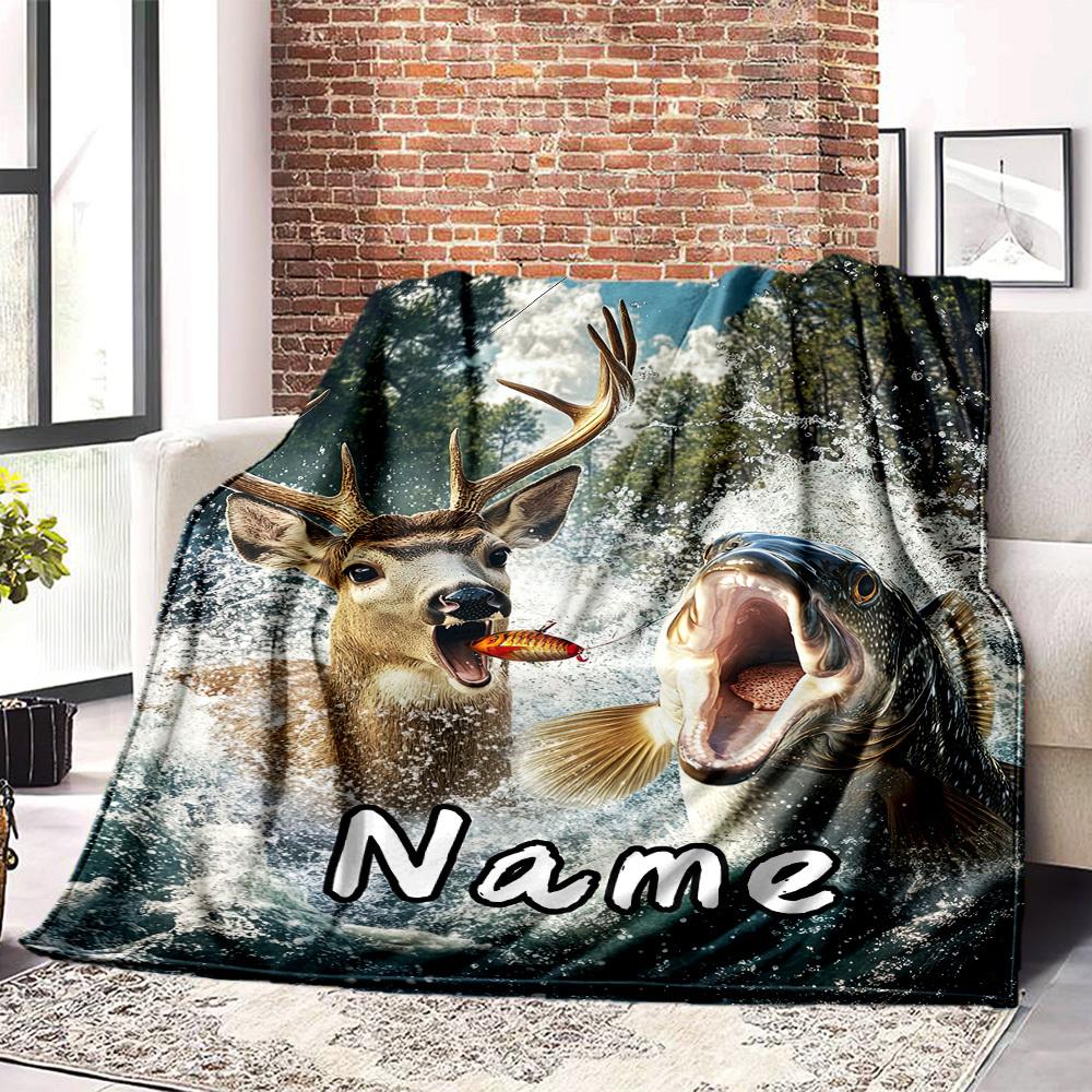 Hunting Adventure Home Customize Your Name Blankets Comfortable Soft Lightweight Allseason Multipurpose Blanket For Picnics Sofas Offices Beds Living