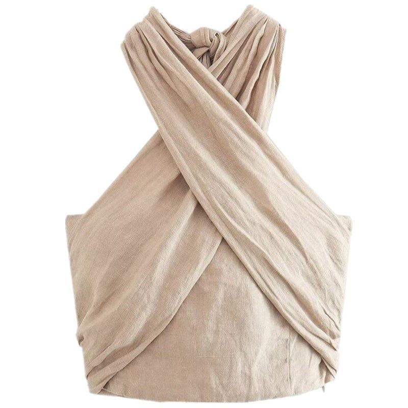 

Western Style Summer New Fashion Trendy Women clothes Design Sense Neck Collar Linen Short Jacket 4043249 711 Picture color XS