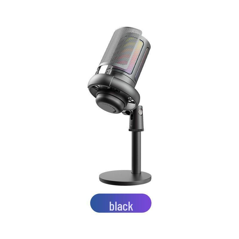 RGB Capacitor Wired Microphone for Gaming, Singing, Live Broadcast & Recording with Sound Card (ME6S)
