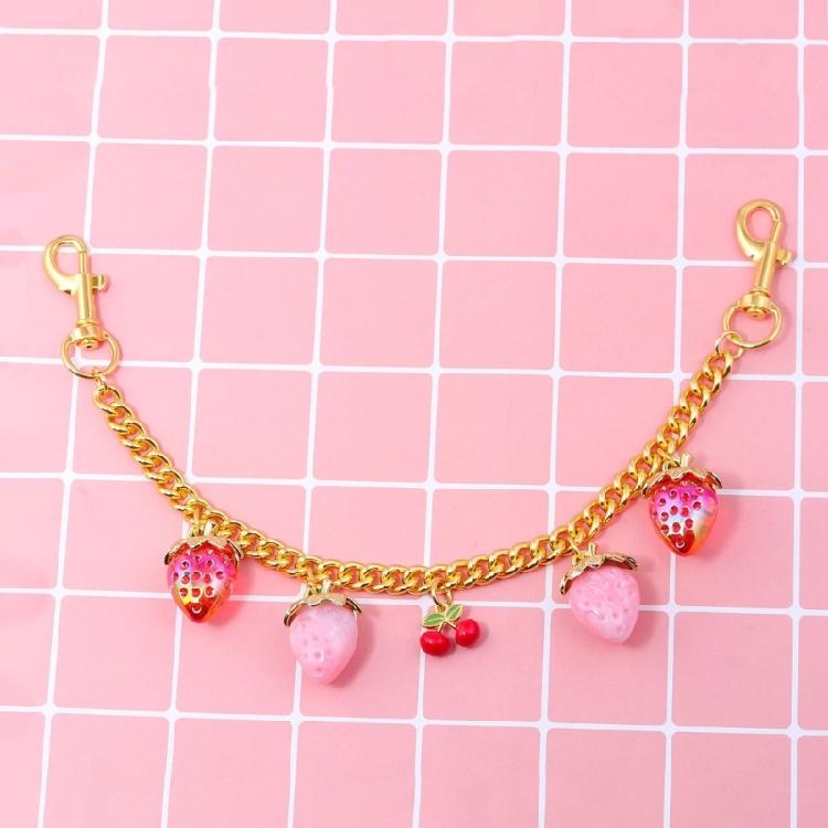 Cherry Strawberry Key Chain Pendant For Everyday Use Premium Crafted Resin Jewelry Decoration Compact Travel Essential