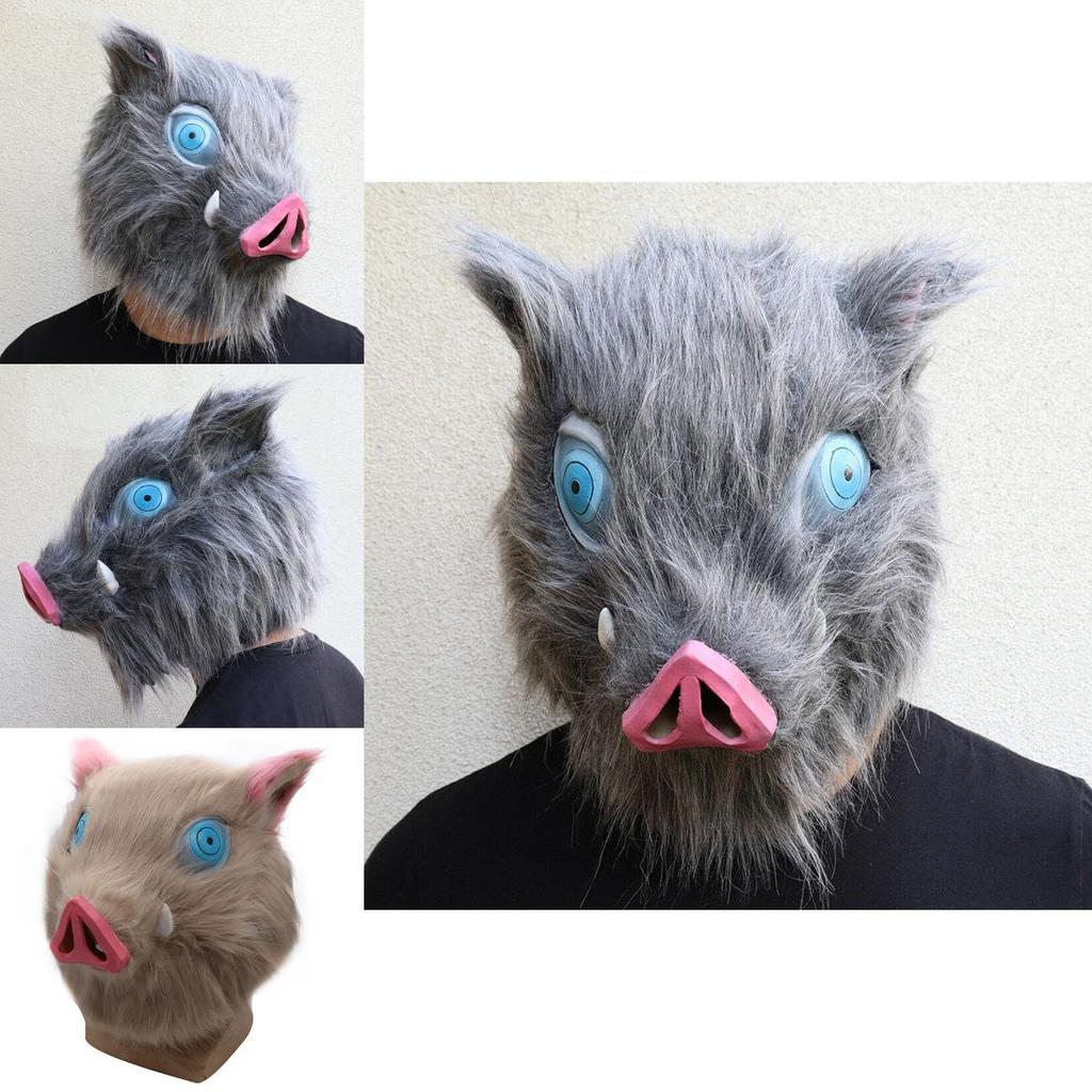 Demon Slayer Halloween Kimetsu No Yaiba Hashibira Inosuke Pig Cosplay Mask Cos