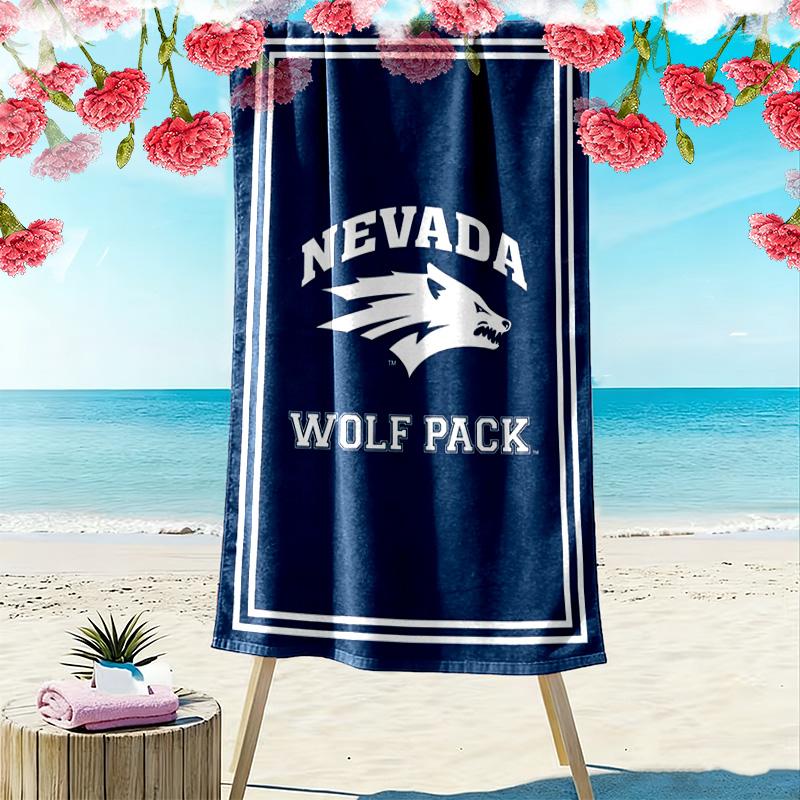 Nevada Wolf Pack Print Beach Towel, Large Soft Quick Dry Towel for Beach Camping Swimming